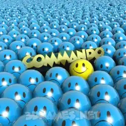 commando in Special Smileys style - 3D name wallpaper