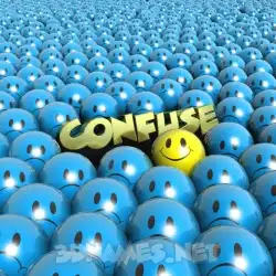 confuse in Special Smileys style - 3D name wallpaper