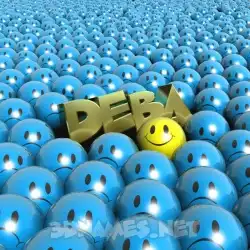 deba in Special Smileys style - 3D name wallpaper