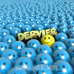 dervier in Special Smileys style - 3D name wallpaper