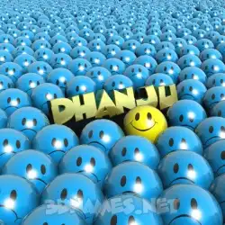dhanju in Special Smileys style - 3D name wallpaper