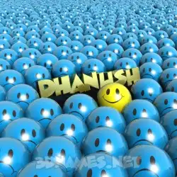 dhanush in Special Smileys style - 3D name wallpaper