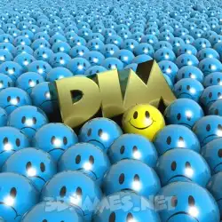 dim in Special Smileys style - 3D name wallpaper