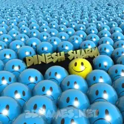 dinesh sharm in Special Smileys style - 3D name wallpaper