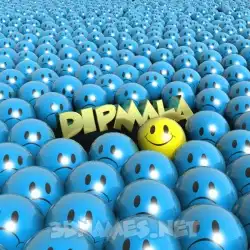dipmala in Special Smileys style - 3D name wallpaper