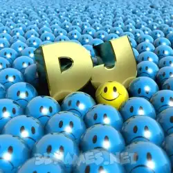 dj in Special Smileys style - 3D name wallpaper