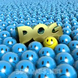 dog in Special Smileys style - 3D name wallpaper