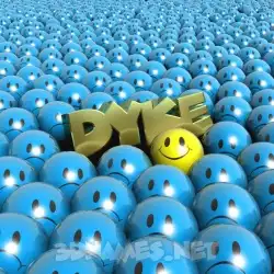 dyke in Special Smileys style - 3D name wallpaper