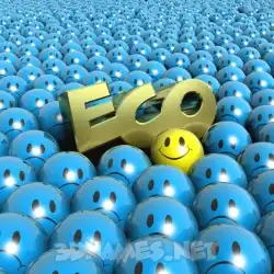 eco in Special Smileys style - 3D name wallpaper
