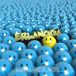 erlangga in Special Smileys style - 3D name wallpaper