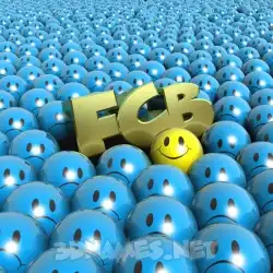fcb in Special Smileys style - 3D name wallpaper