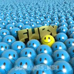 fury in Special Smileys style - 3D name wallpaper