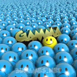 gamma in Special Smileys style - 3D name wallpaper