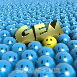 gem in Special Smileys style - 3D name wallpaper