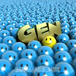 gen in Special Smileys style - 3D name wallpaper