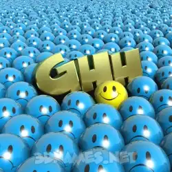 ghh in Special Smileys style - 3D name wallpaper