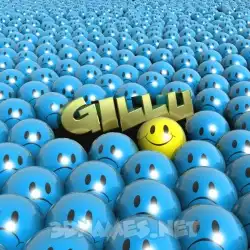 gillu in Special Smileys style - 3D name wallpaper