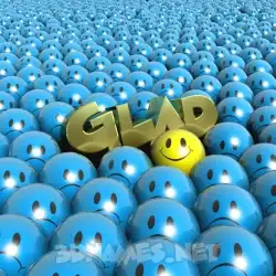 glad in Special Smileys style - 3D name wallpaper