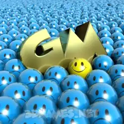 gm in Special Smileys style - 3D name wallpaper