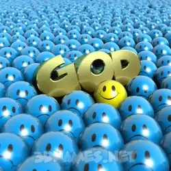 god in Special Smileys style - 3D name wallpaper