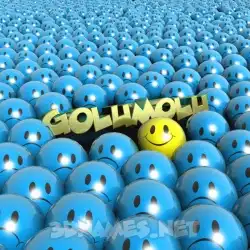 golumolu in Special Smileys style - 3D name wallpaper