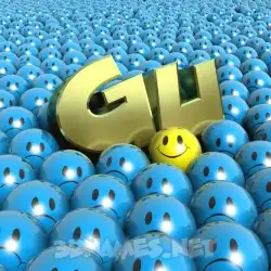 gu in Special Smileys style - 3D name wallpaper