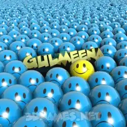 gulmeena in Special Smileys style - 3D name wallpaper