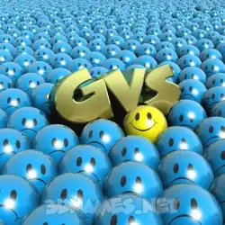 gvs in Special Smileys style - 3D name wallpaper