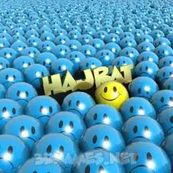 hajrat in Special Smileys style - 3D name wallpaper