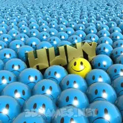 huny in Special Smileys style - 3D name wallpaper
