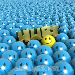hurt in Special Smileys style - 3D name wallpaper