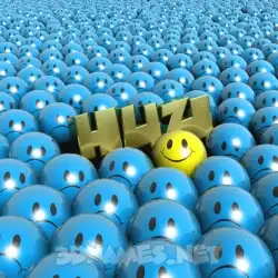 huzi in Special Smileys style - 3D name wallpaper