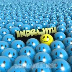 indrajith in Special Smileys style - 3D name wallpaper