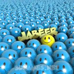 jabeer in Special Smileys style - 3D name wallpaper