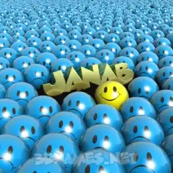janab in Special Smileys style - 3D name wallpaper