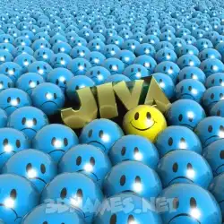 jiva in Special Smileys style - 3D name wallpaper
