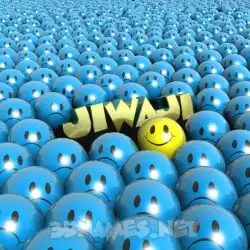 jiwaji in Special Smileys style - 3D name wallpaper