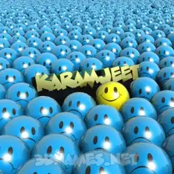 karamjeet in Special Smileys style - 3D name wallpaper