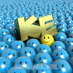 ke in Special Smileys style - 3D name wallpaper