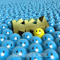 kkm in Special Smileys style - 3D name wallpaper