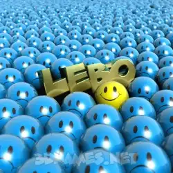 lebo in Special Smileys style - 3D name wallpaper