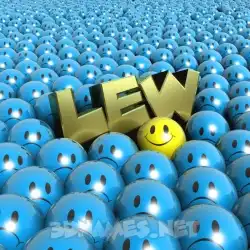 lew in Special Smileys style - 3D name wallpaper