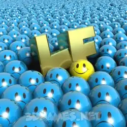 lf in Special Smileys style - 3D name wallpaper