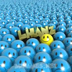 lhanz in Special Smileys style - 3D name wallpaper