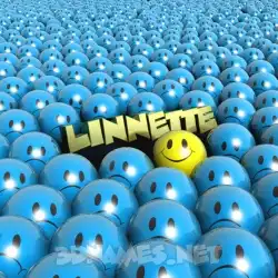 linnette in Special Smileys style - 3D name wallpaper