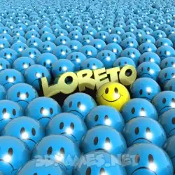 loreto in Special Smileys style - 3D name wallpaper