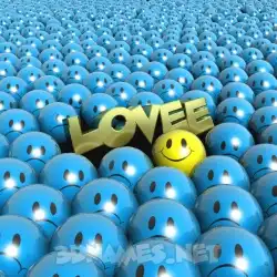 lovee in Special Smileys style - 3D name wallpaper