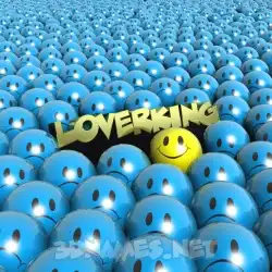 loverking in Special Smileys style - 3D name wallpaper