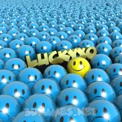 luckyxo in Special Smileys style - 3D name wallpaper