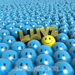 luvz in Special Smileys style - 3D name wallpaper